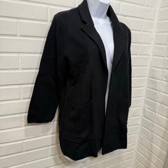 Quince NWT Organic Cotton Knit Blazer Sweater Cardigan Black XS - Picture 5 of 16
